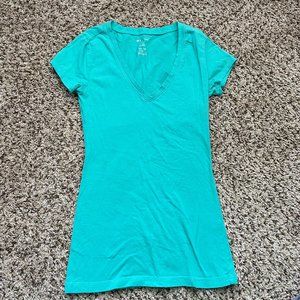 Teal Wet Seal V Neck T-Shirt